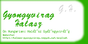 gyongyvirag halasz business card